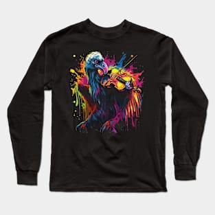 Vulture Playing Violin Long Sleeve T-Shirt